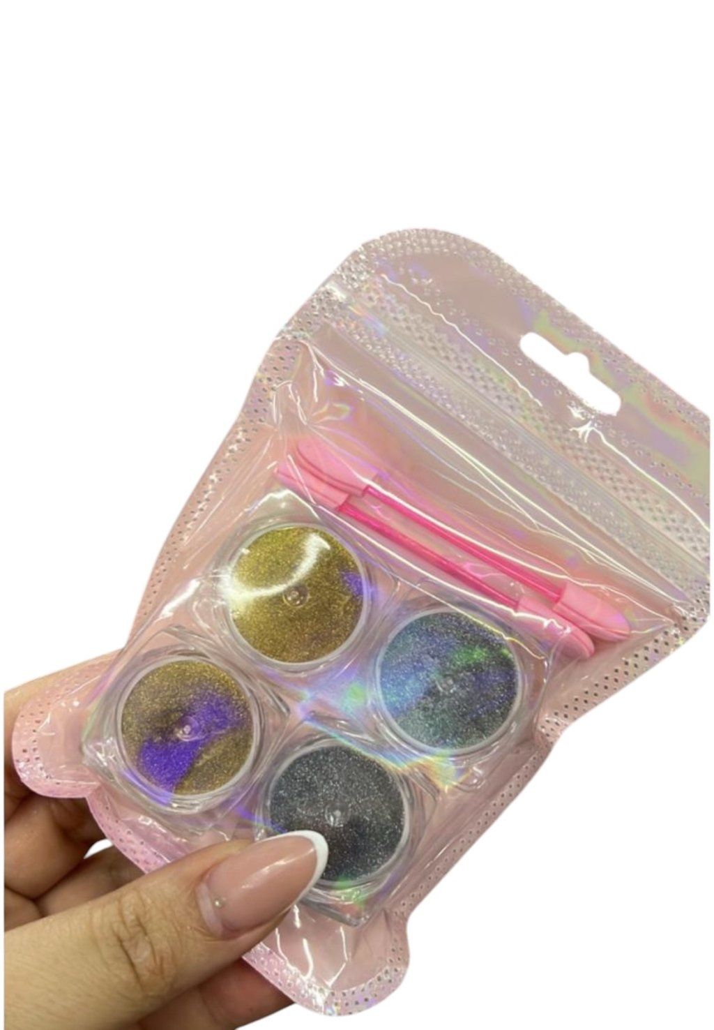 Kit 4 Pó Cromado Prata/Dourado Amor Belém 