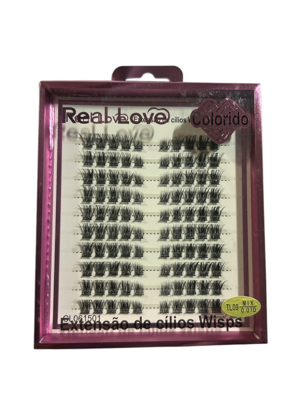 Kit Extensão de Cílios Wisps Fio a Fio Colorido Real Love CL615A