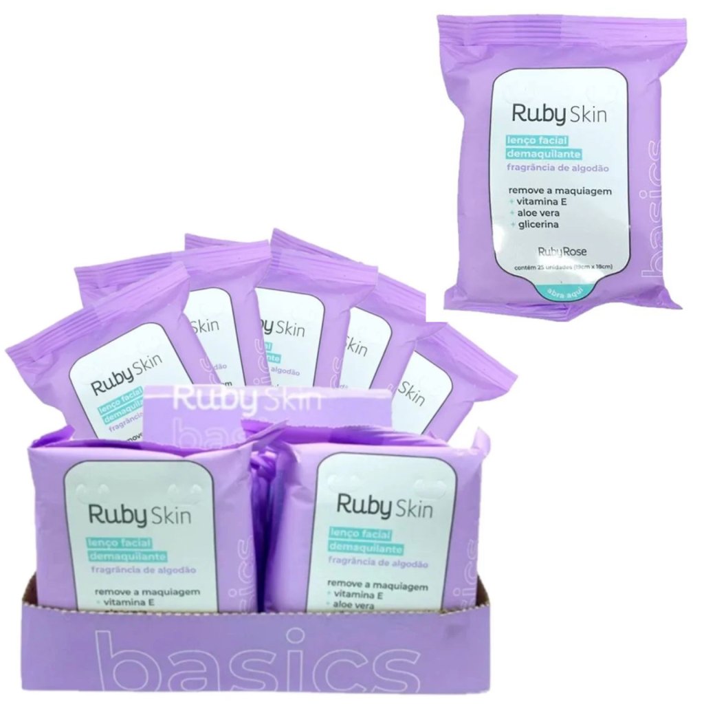 HB-203 Lenço Facial Demaquilante RubySkin Ruby Rose