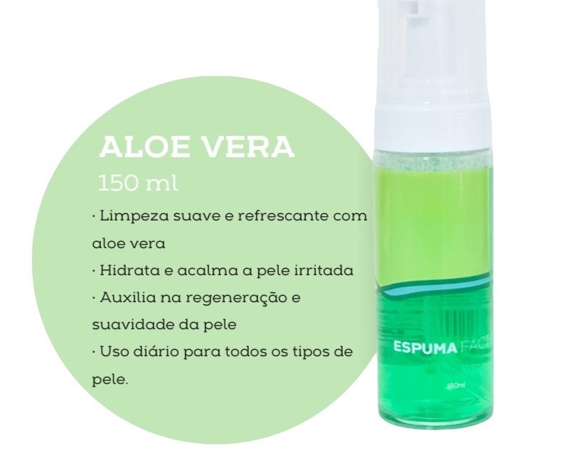 Sabonete Espuma Facial Aloe Vera Alleva 150ml
