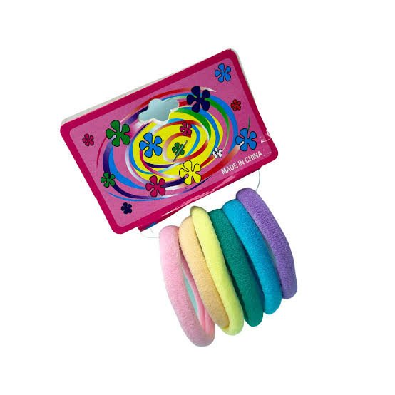 Pacote c/Kit 12 Elástico Grosso Tons Pastéis  Cabelo c/6