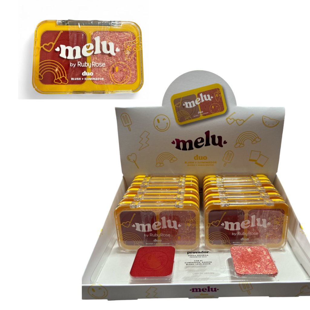 Paleta Duo Blush+Iluminador Melu RR-1002-1