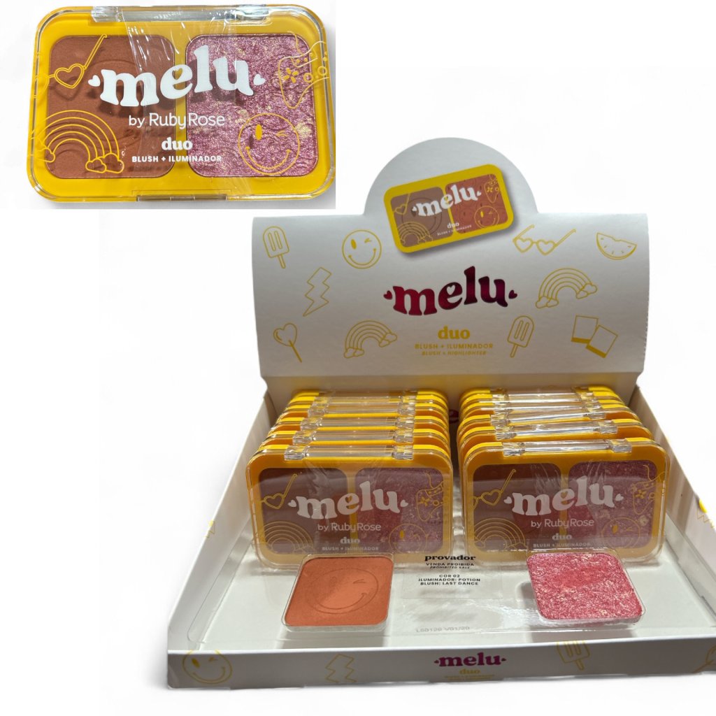 Paleta Duo Blush+Iluminador Melu RR-1002-2