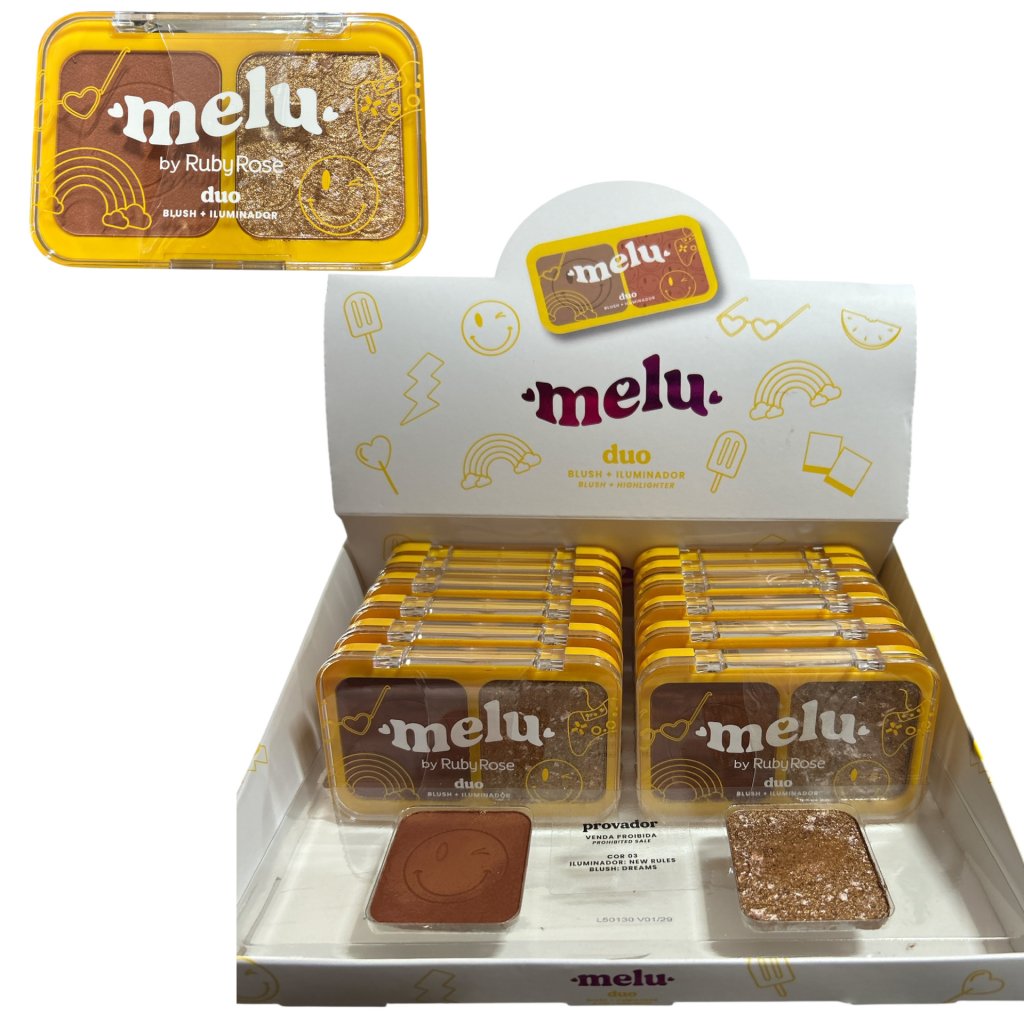Paleta Duo Blush+Iluminador Melu RR-1002-3