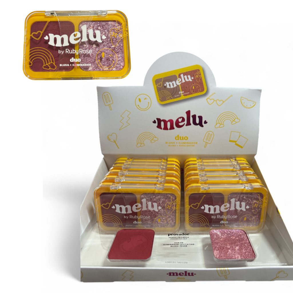 Paleta Duo Blush+Iluminador Melu RR-1002-4