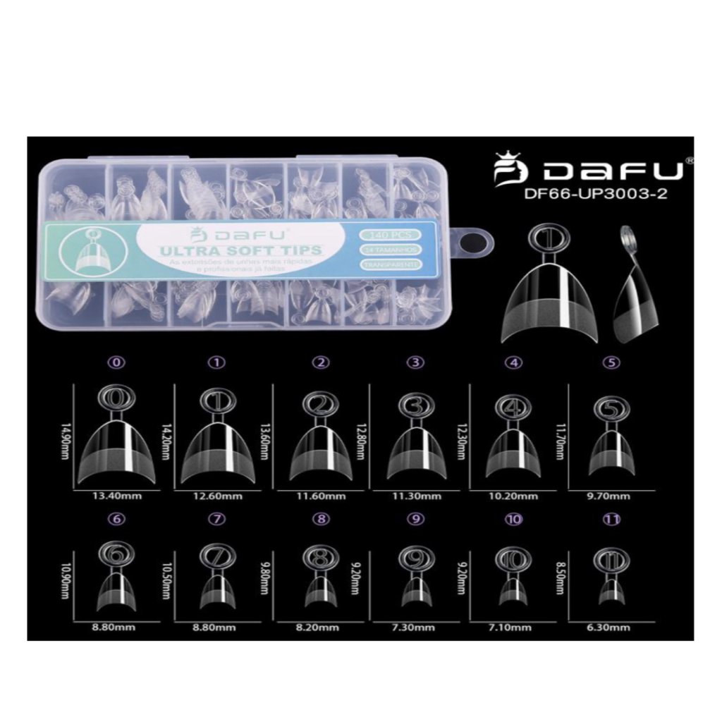 Kit 140 Extensões de Unha Ultra Soft Tips Almond