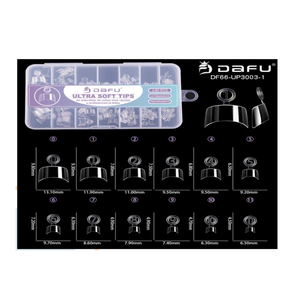Kit 140 Extensões de Unha Ultra Soft Tips Quadrada