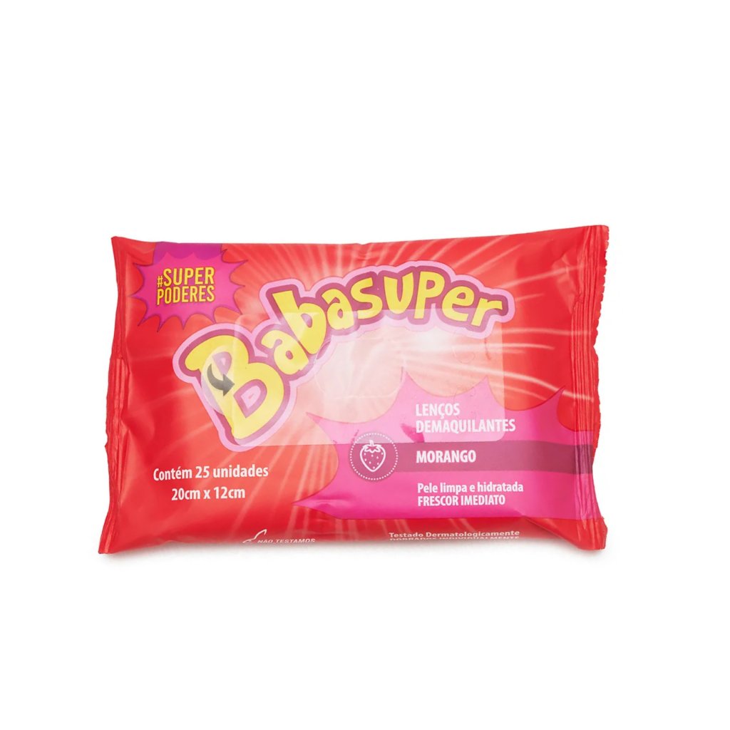 Lenço Demaquilante Babasuper Morango Super Poderes 