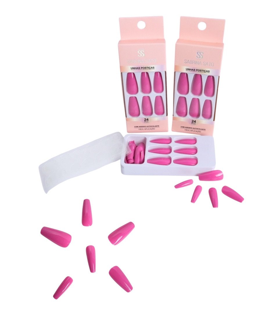 Unha Postiça Autocolante Bailarina Rosa SP1063
