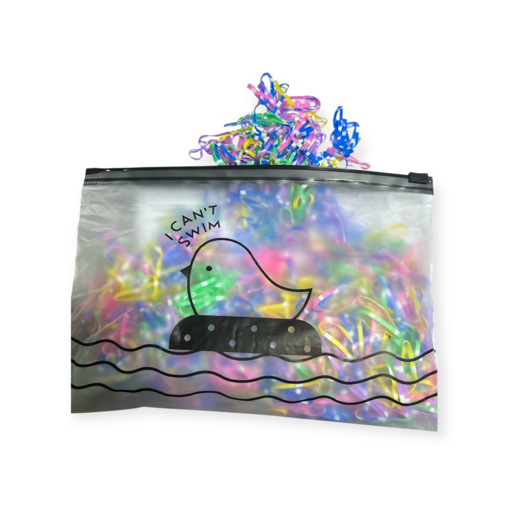 Necessaire com 1000 Elásticos Silicone Coloridos 