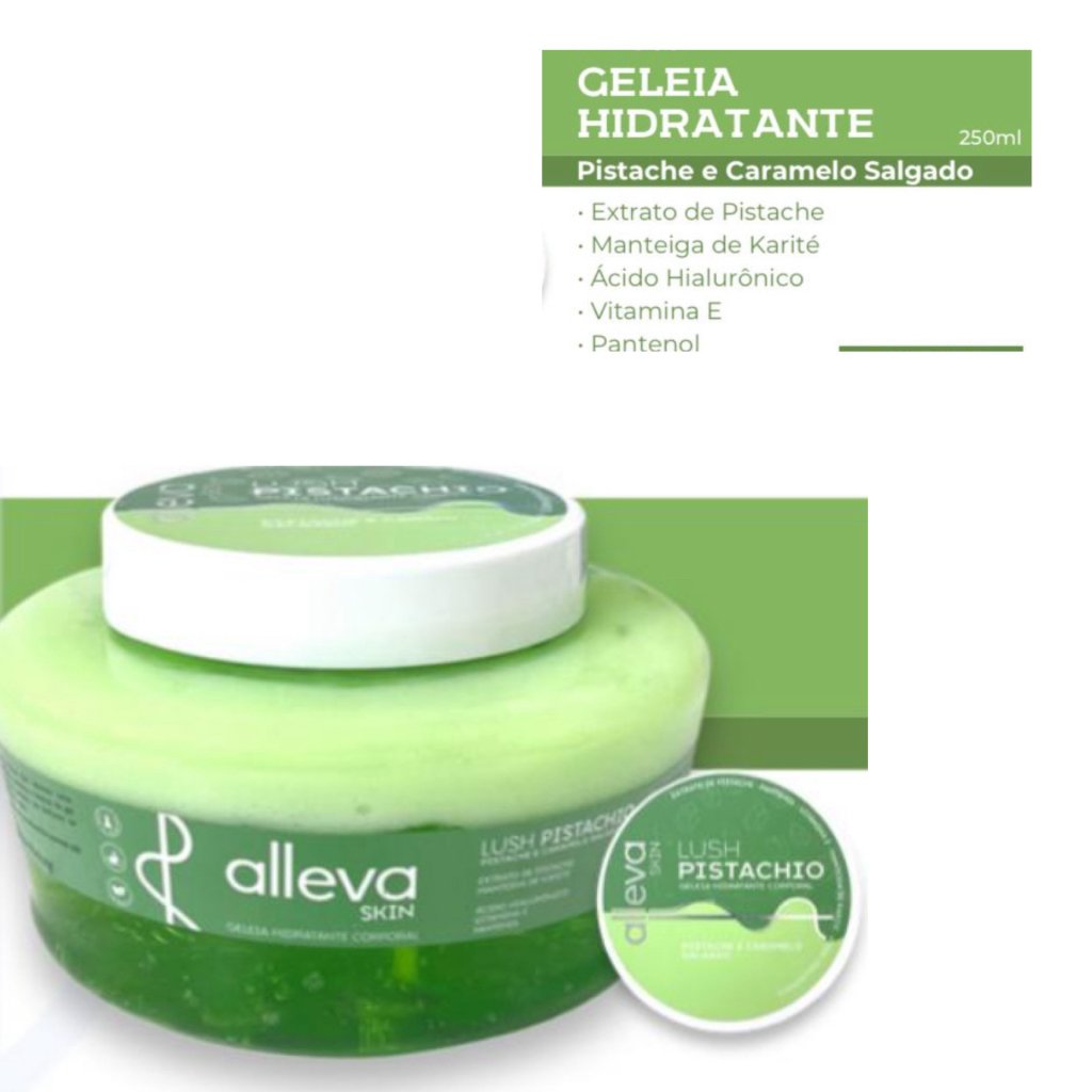 Geléia Hidratante Corporal Lush Pistachio 250ml Alleva