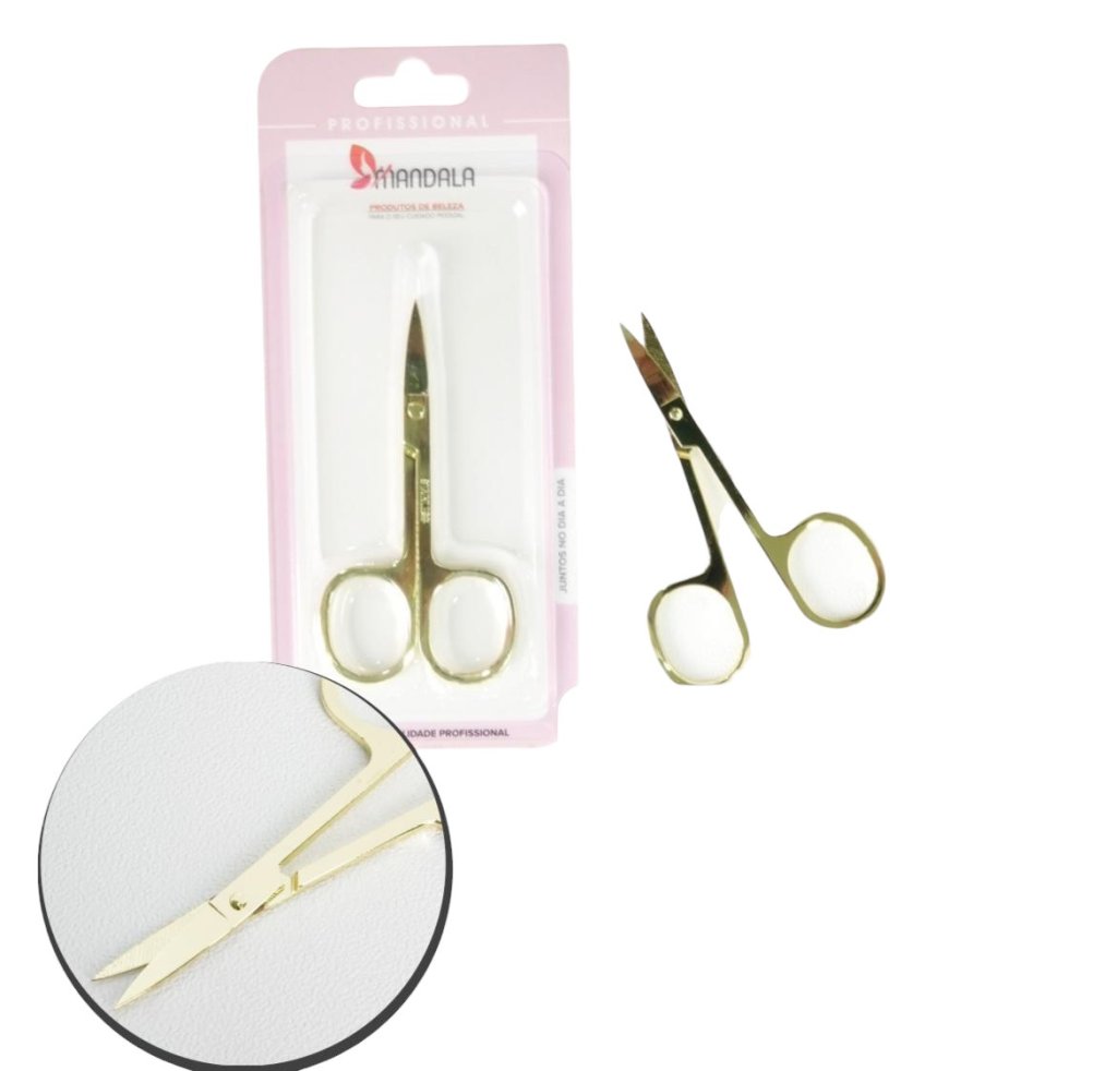 Tesoura Dourada Ponta Fina e Reta MM4097