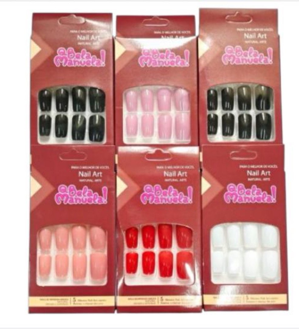 Unha Postiça Autocolante Quadrada QBM750