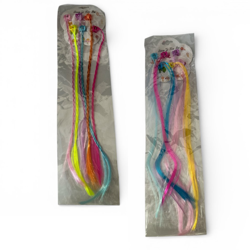 Kit 6 Mechas e Frufrus Coloridas Cabelo