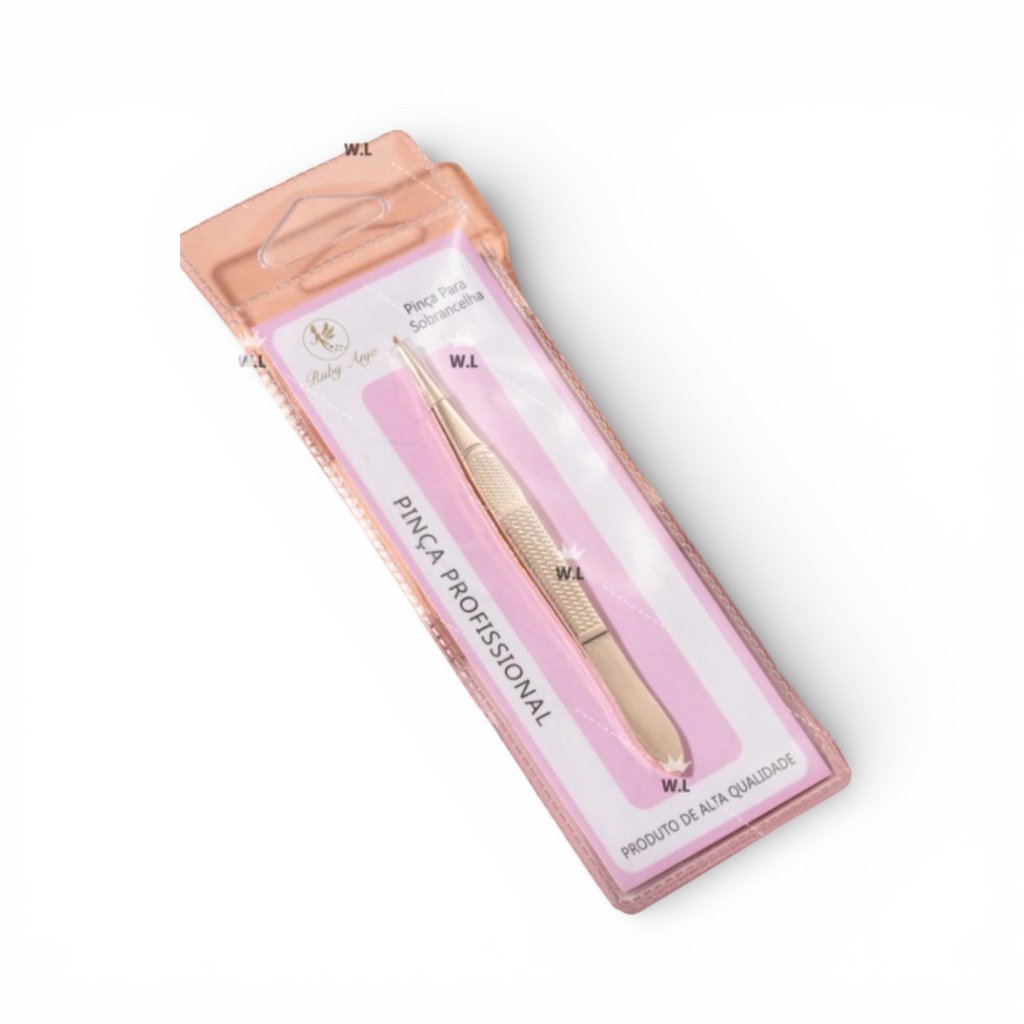 Pinça Ponta Fina Dourada Ruby Anjo RA-559