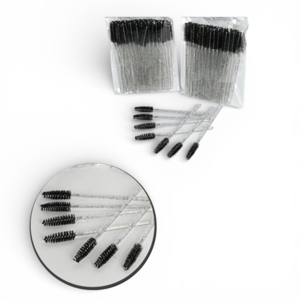 Kit 50 Escovinhas para Cílios Descartáveis Preta Mandala