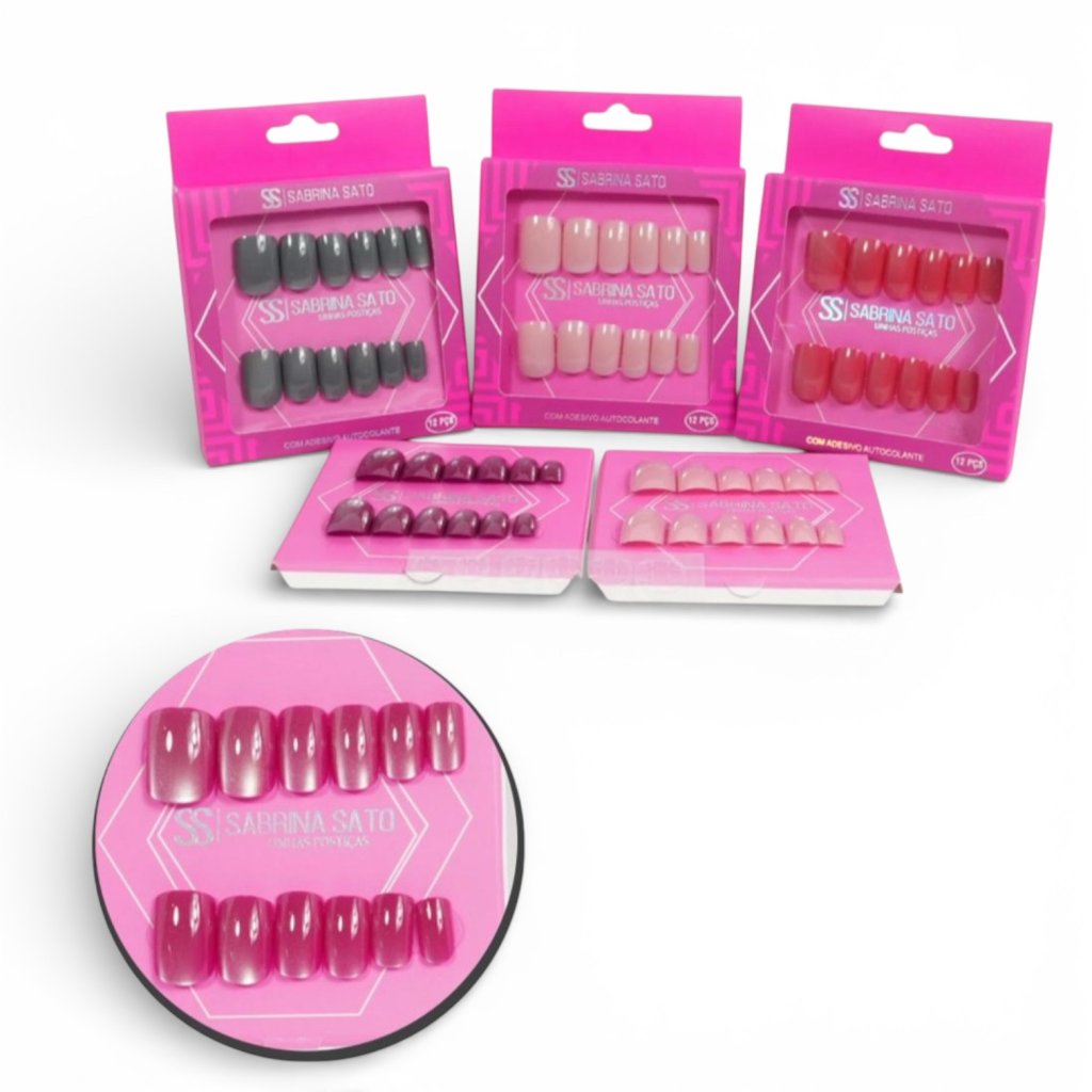 Unha Postiça Autocolante Quadrada Olho de Gato SP1402