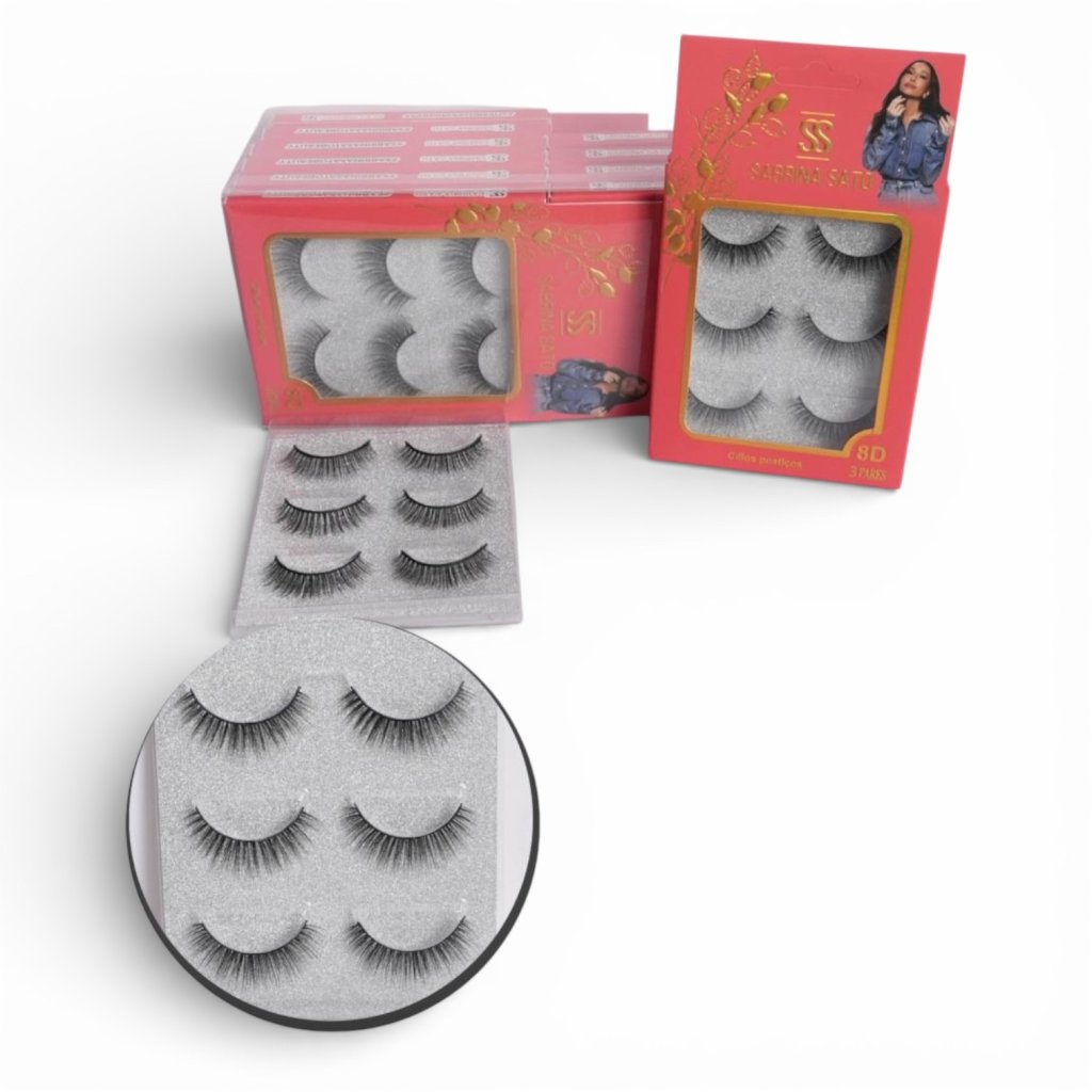 Kit 3 Pares de Cílios Postiços 8D Sabrina Sato SP3104