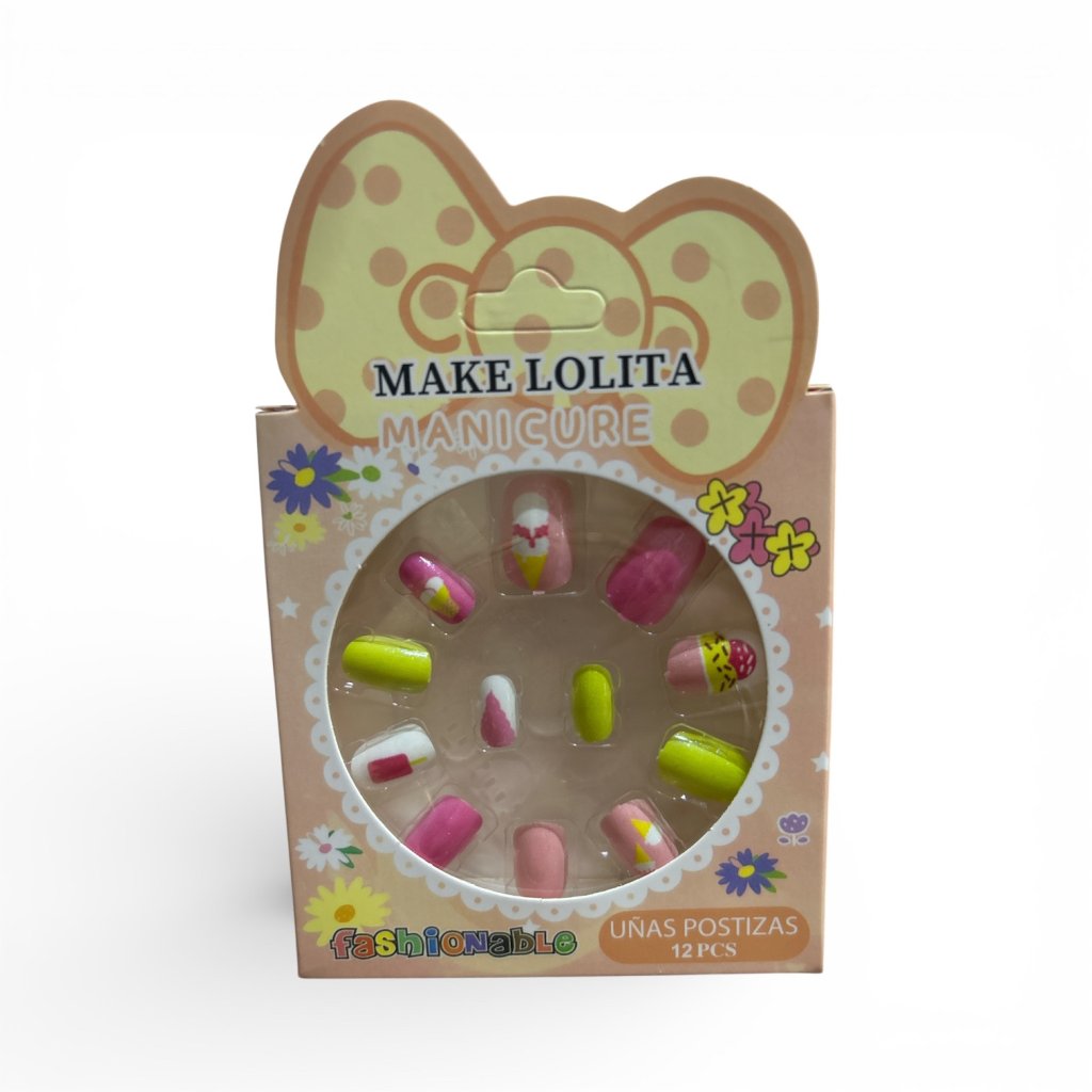 Unha Postiça Autocolante Infantil com Brilho ML1184