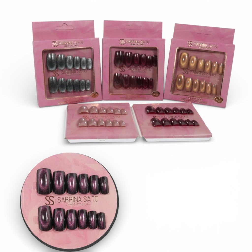 Unha Postiça Autocolante Quadrada Olho de Gato SP1481