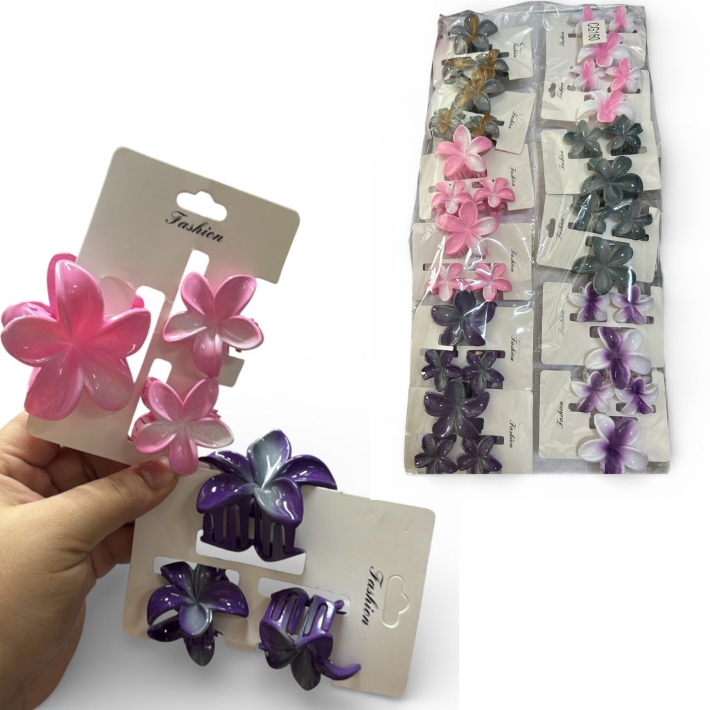 Kit c/ 3 Piranhas de Cabelo Flor Fashion Sortidas