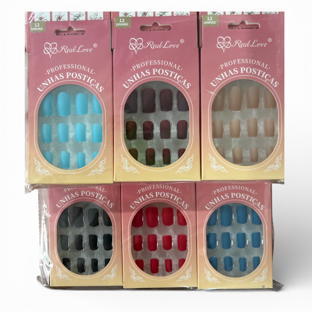 Unha Postiça Quadrada Sortidas Real Love UN19