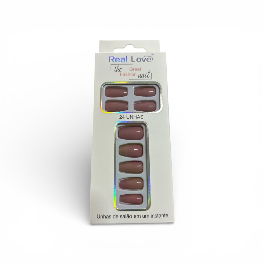 Unhas postiça Autocolante Nude Bailarina c/24 Real Love XUN-033