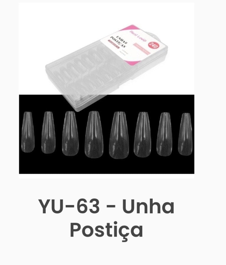 Kit Unha Postiça Soft Gel Bailarina com 240 Real Love YU-63