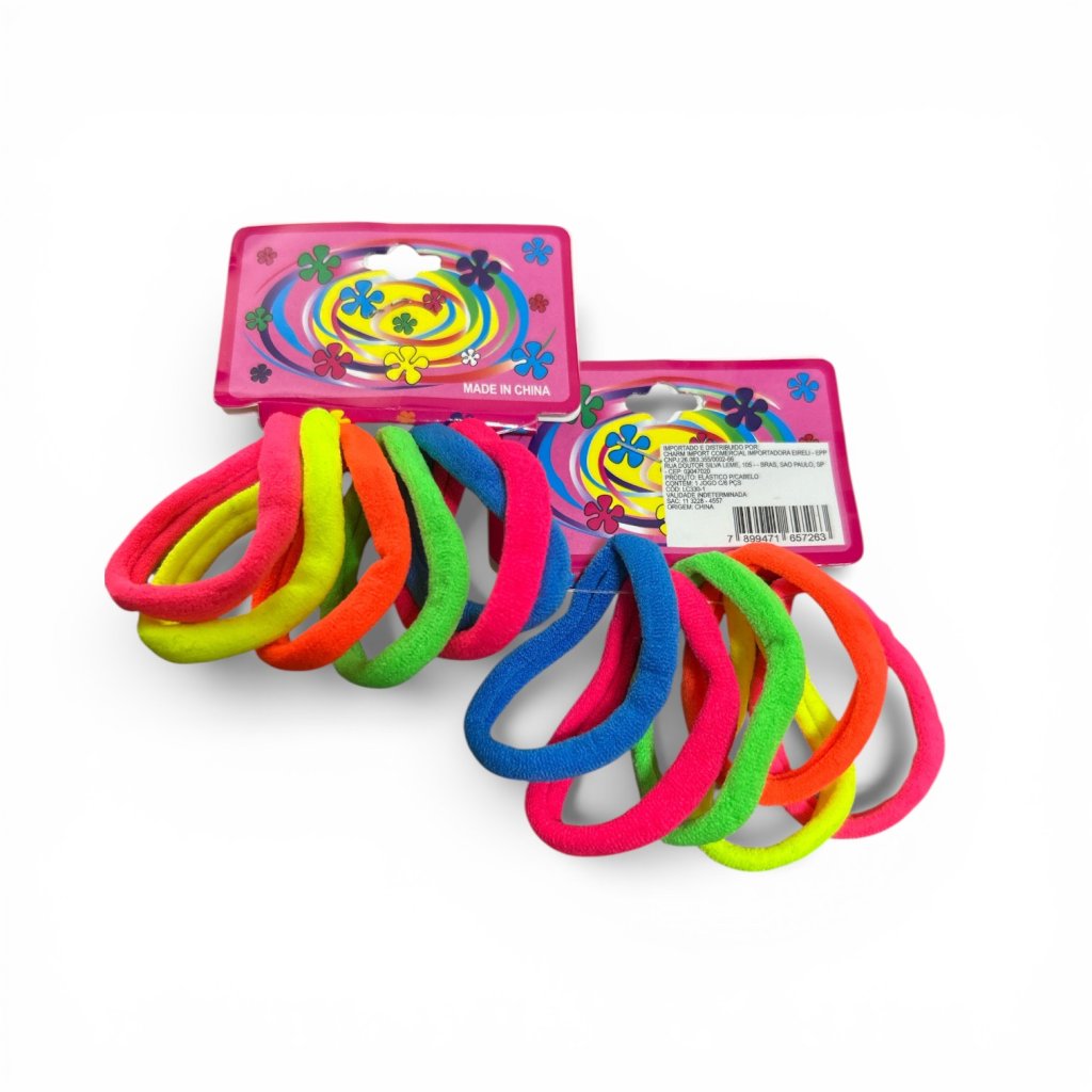 kits de 6 Elásticos Grosso Cabelo Coloridos
