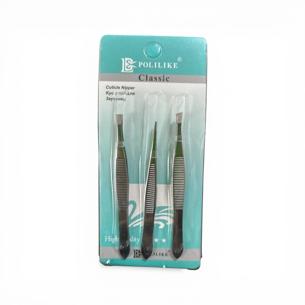 Kit 3 Pinças Prata AM-668