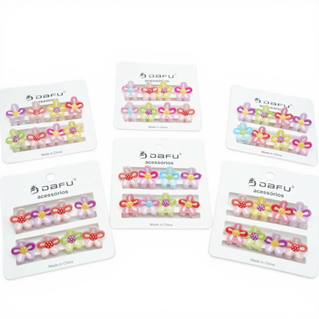 Kit 8 Mini Piranhas Cabelo Flor DF406