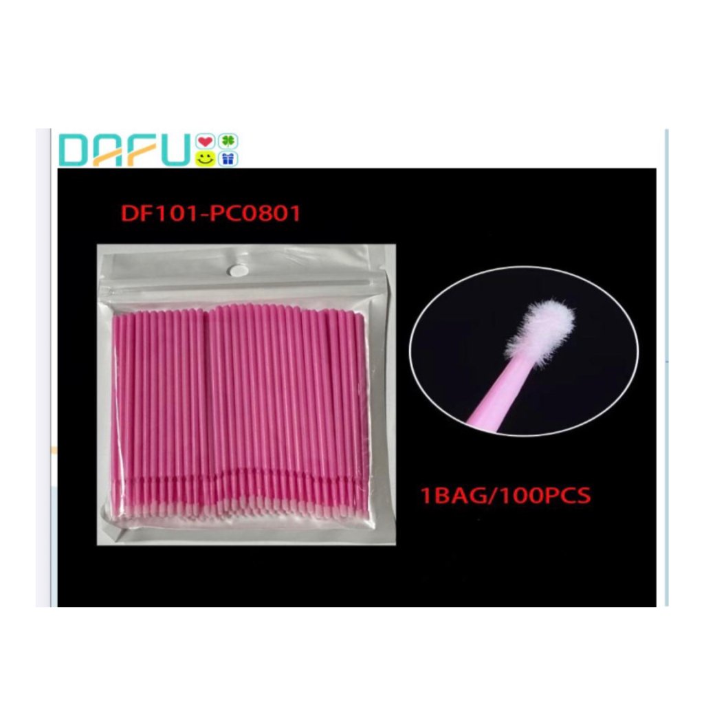 Kit 100 Microbrush p/ Extensão de Cílios DF101