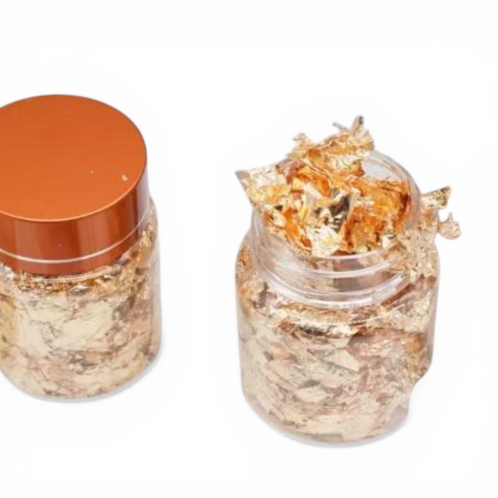 Pote Gr. Folha de Ouro Enfeite de Unhas DF-GT42