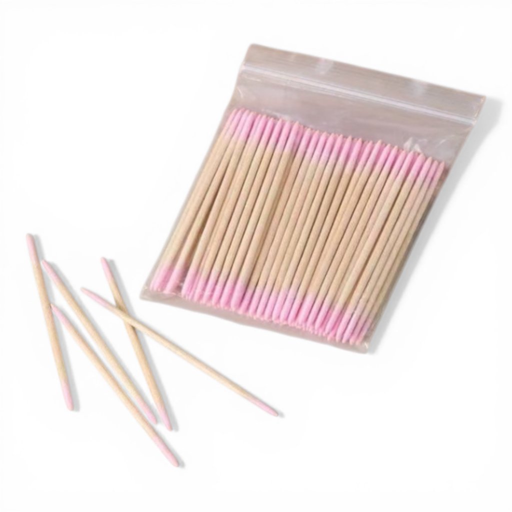 Pacote Palito Duplo Madeira 7cm Ponta Fina com Algodão DF-101-pc266
