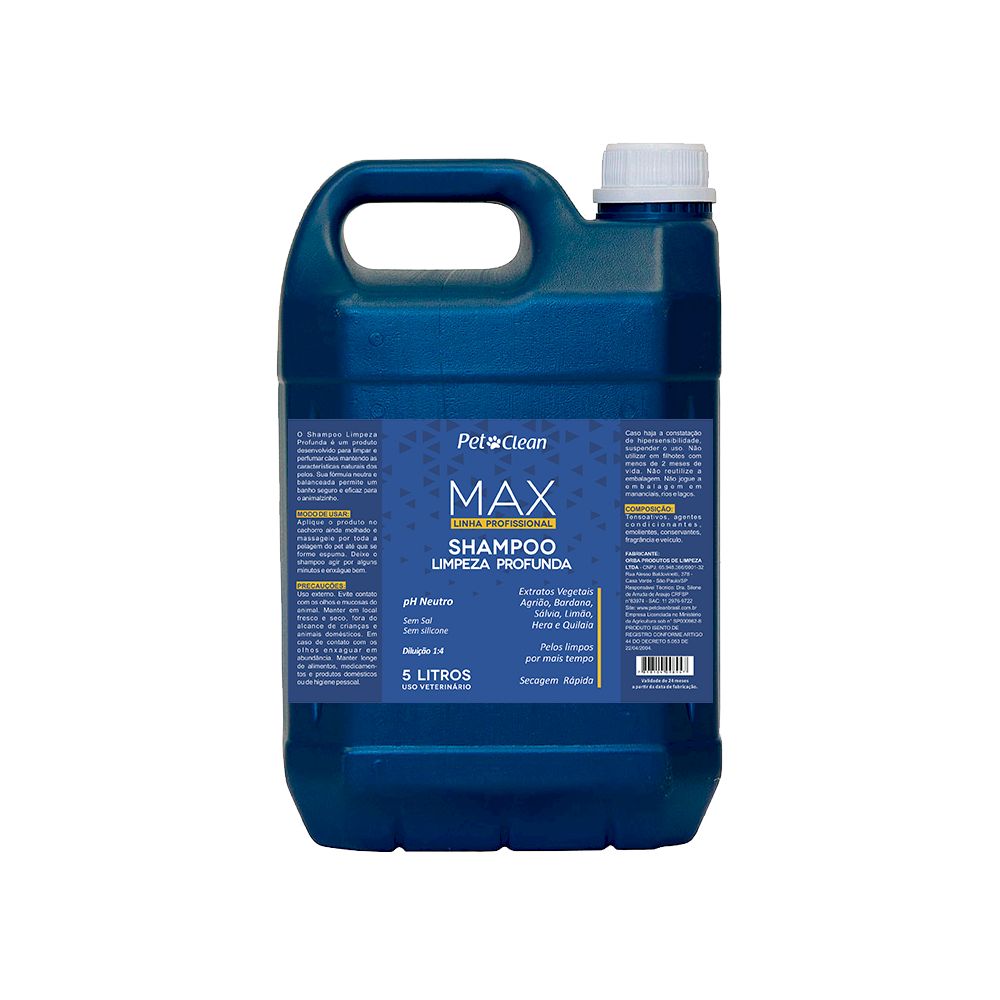 Shampoo Max Limpeza Profunda 5L Pet Clean