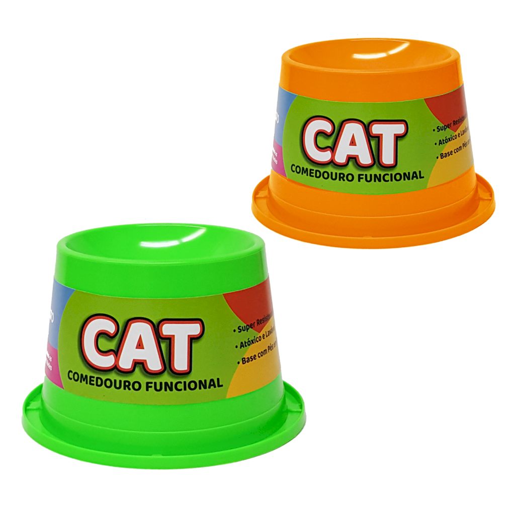 Comedouro Alto Anti Formiga Neon Cat 250ml Pet Toys