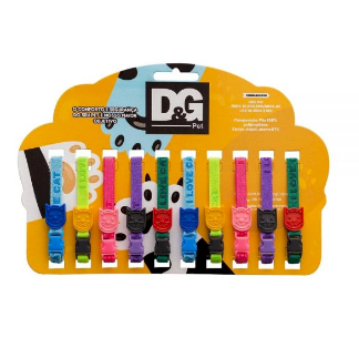 Cartela Coleira Gato Borrachinha 10un D&G