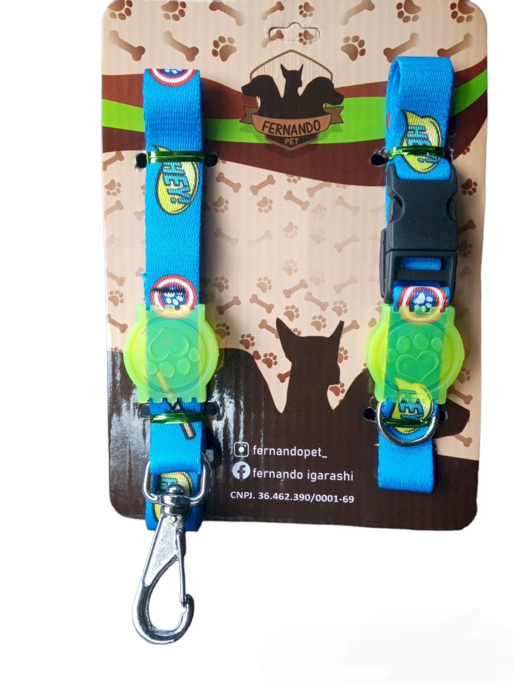 Coleira c/Guia Seda Kit Luxo FerPet