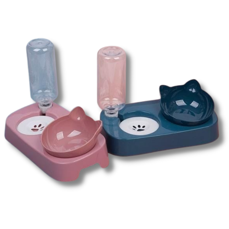 Comedouro e Bebedouro Duplo Gatinho 500ml Elo