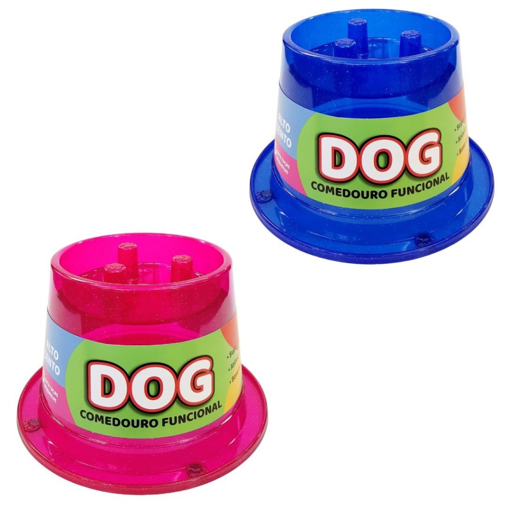 Comedouro Funcional Anti Formiga Transparente Glitter Pet Toys