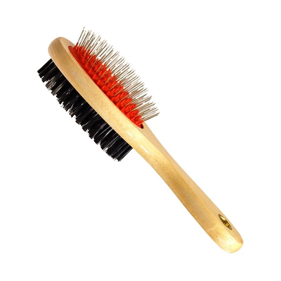 Escova Dupla Cabo de Madeira Elo