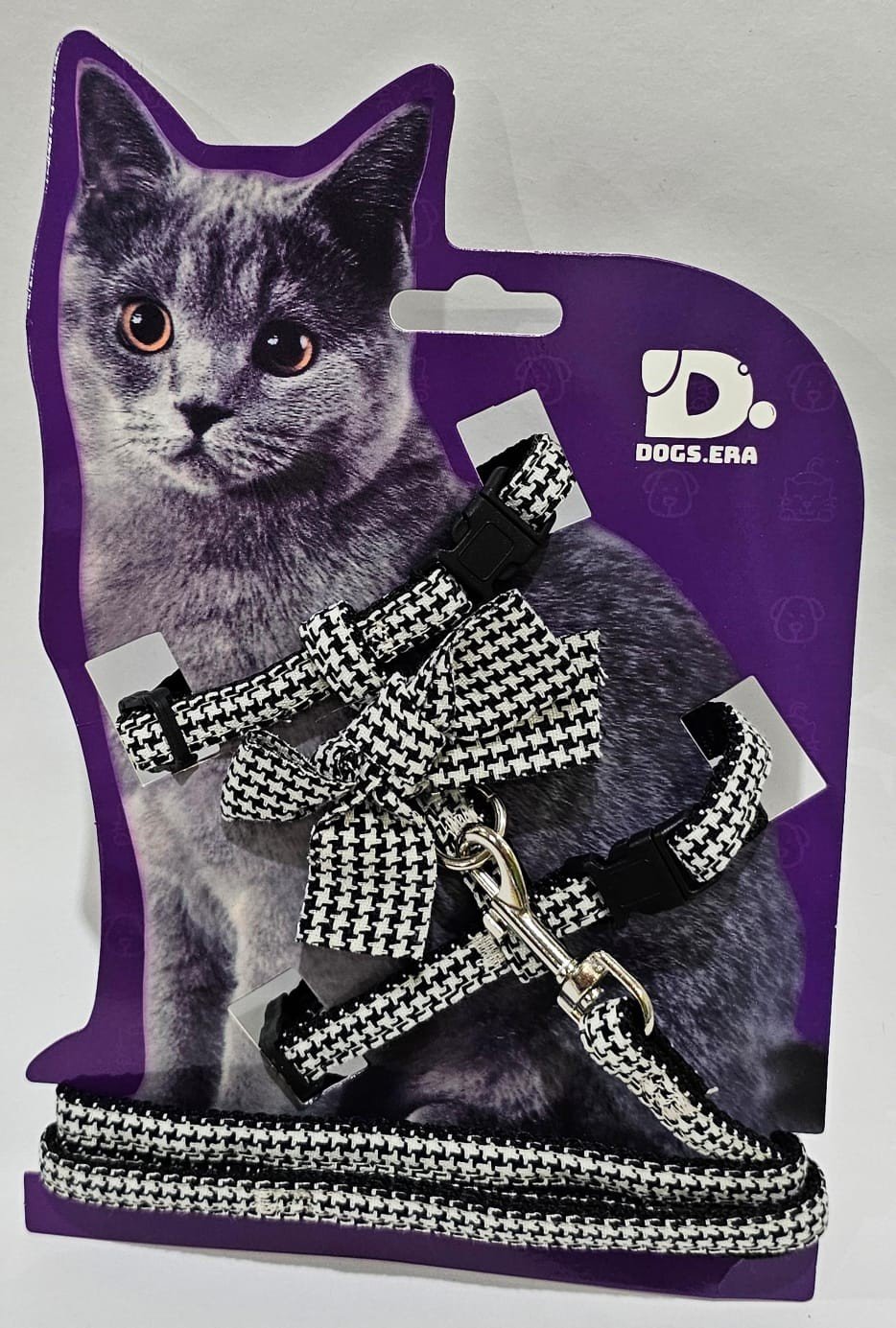 Guia Peitoral Gato Xadrez Laço Dogs Era