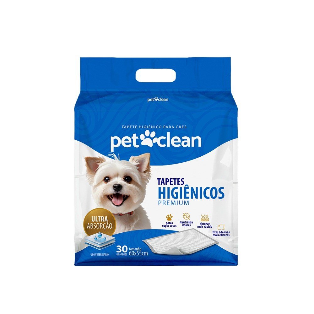 TAPETE HIGIENICO 55X60 PCT C/ 30UN PET CLEAN 