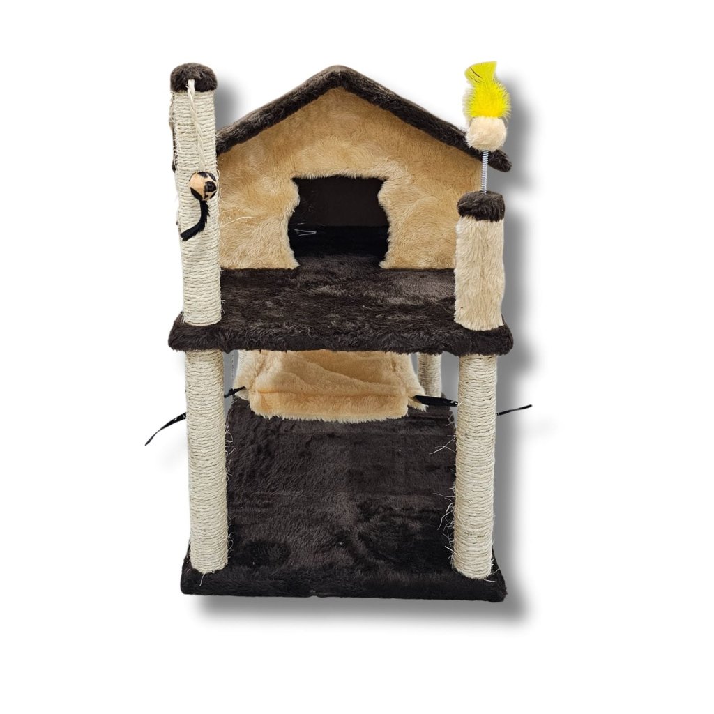 Arranhador Casa Rede Marrom/Bege Animaix