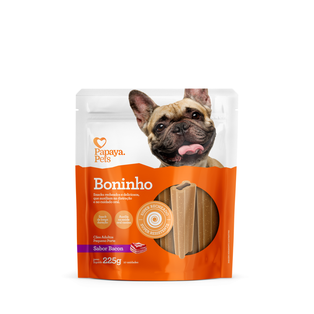 Boninho Bacon 225G 10un Raças Pequenas PAPAYA PETS