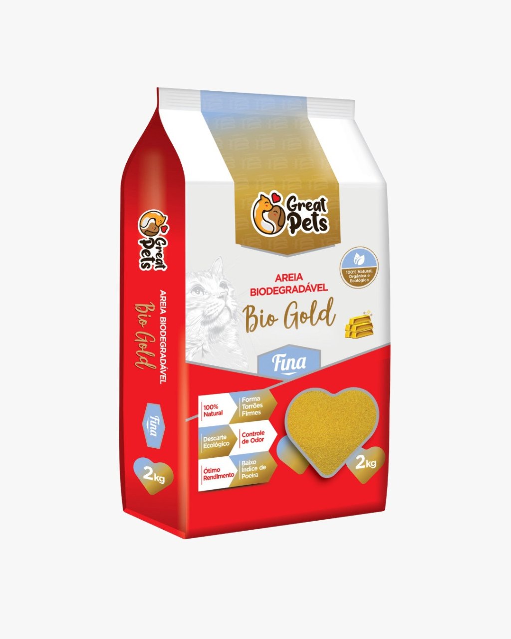 AREIA BIO GOLD FINA 2KG GREAT PETS