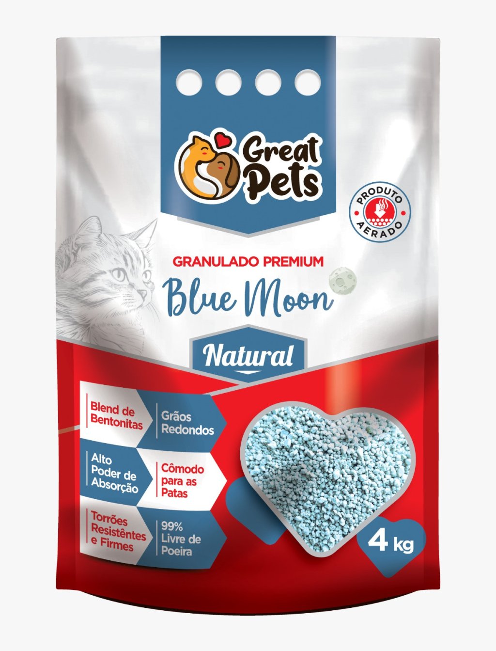 GRANULADO BLUE MOON NATURAL 4KG GREAT PETS