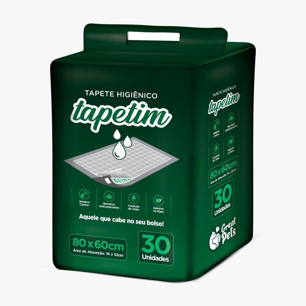 TAPETE HIG TAPETIM 80X60CM 30UN GREAT PETS