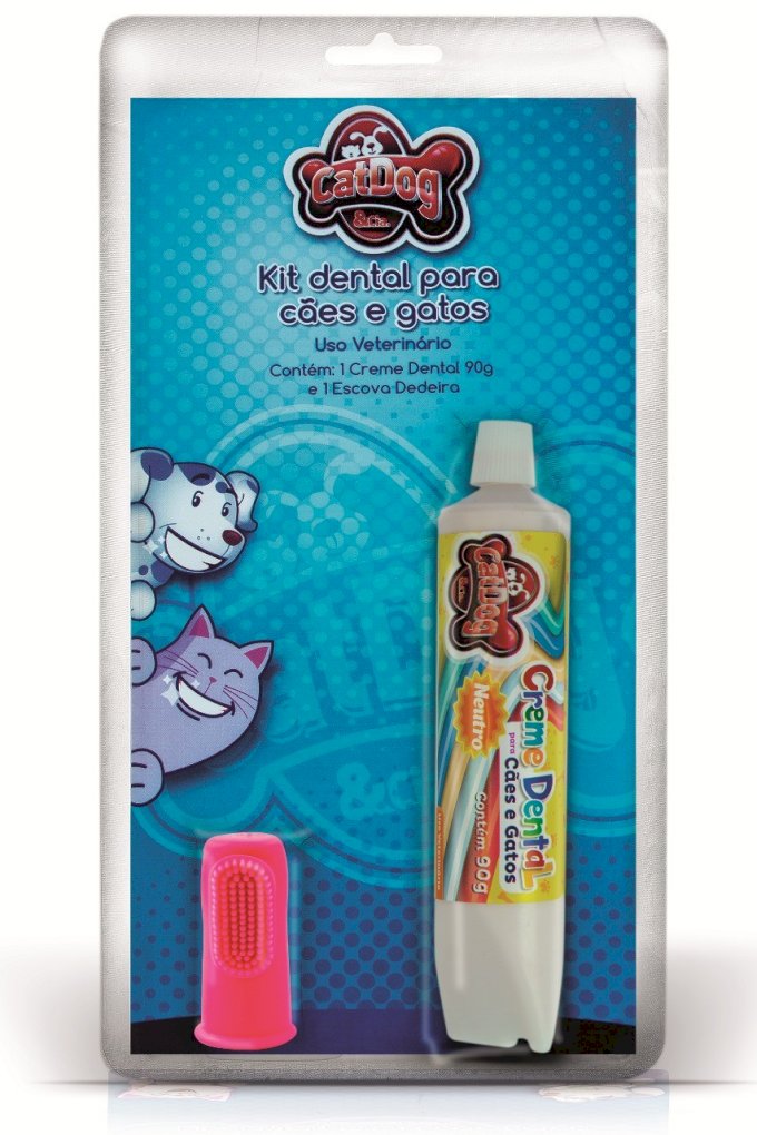 Kit Creme Dental 90g e Dedeira CatDog