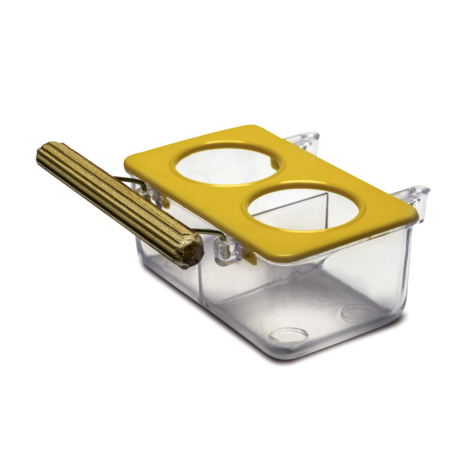 Comedouro Lateral Médio c/ Divisão e Poleiro 55ml 6un Injet Four